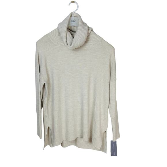French Connection Oatmeal Cowl Neck Tunic Oversized Sweater NWT Size M - Picture 2 of 9
